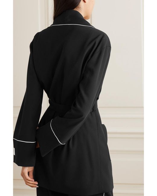 Dolce & Gabbana Black Belted Stretch-Wool Jacket