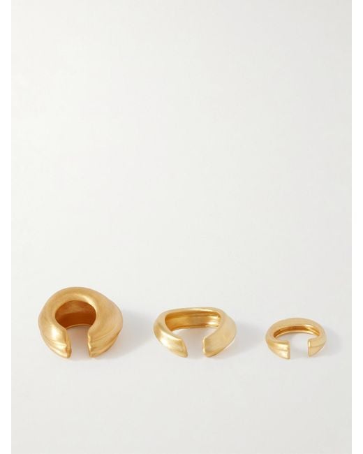 Completedworks Natural Set Of Three-Plated Ear Cuffs