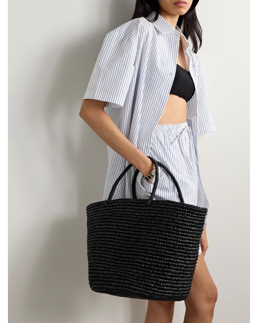 Sensi Studio Black Large Straw Tote