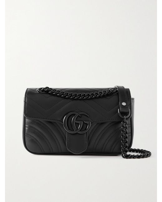 Gucci Black Gg Marmont 2.0 Quilted Leather Shoulder Bag
