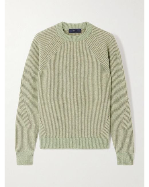 Sease Green Ribbed Cashmere Sweater