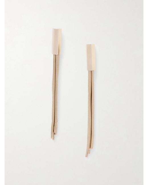 Tom Ford White Fringed-Tone Earrings