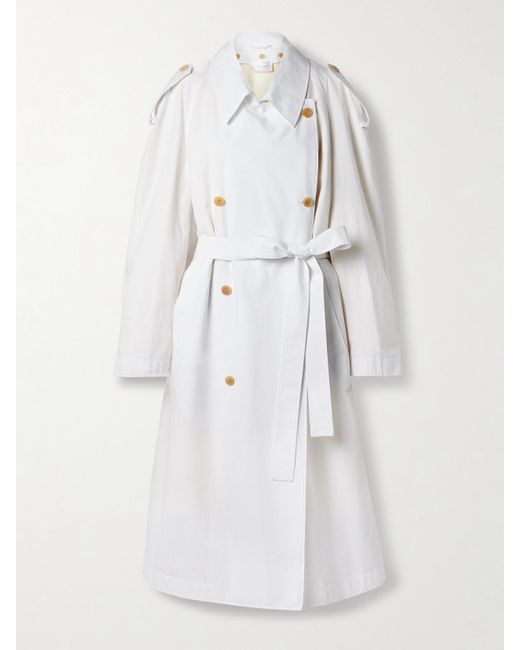 The Row White Denver Doppelreihiger Trenchcoat Aus Baumwollpopeline