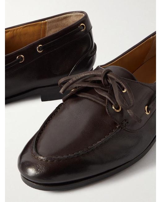 Bally Brown Pathy Leather Boat Shoes