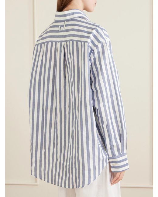 Jacquemus Blue La Chemise Voilier Striped Cotton-Poplin Shirt