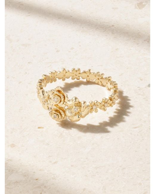 Sydney Evan Natural Flower Cluster 14-Karat Diamond Ring