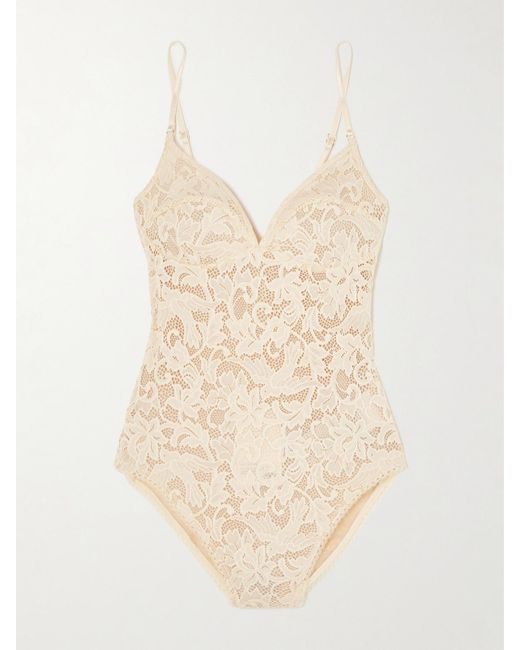 Zimmermann Natural Corded Lace Bodysuit