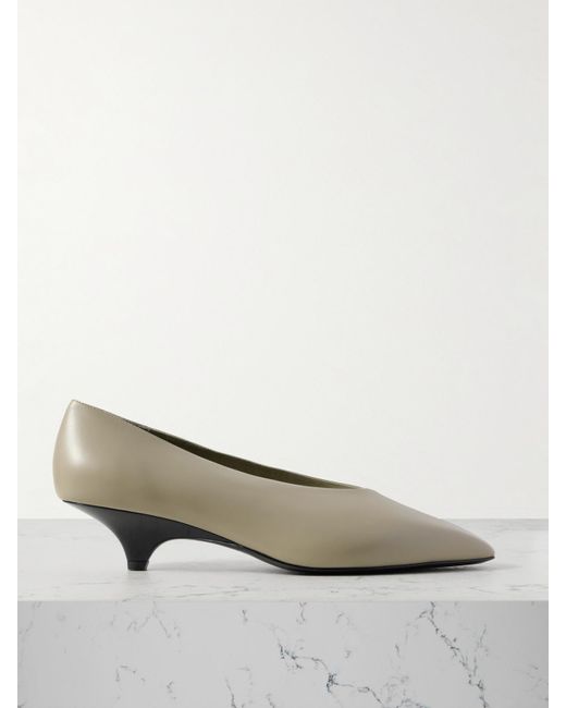 Loro Piana Green Rebecca Leather Pumps