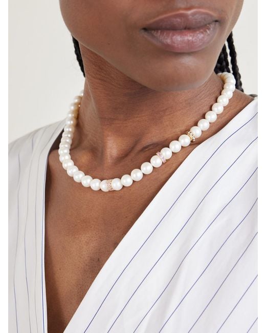Sydney Evan Natural 14-Karat, Sapphire And Pearl Necklace