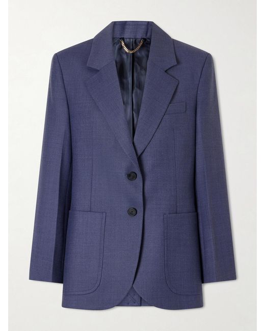 Victoria Beckham Blue Katherine Twill Blazer