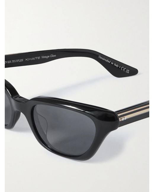 Oliver Peoples Black Khaite 1983C Cat-Eye Acetate And-Tone Sunglasses