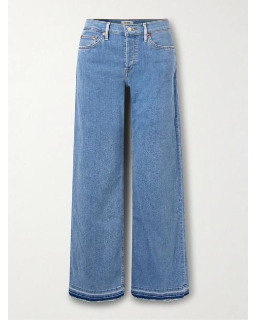 Re/done Blue Halbhohe Jeans Mit Weitem Bein