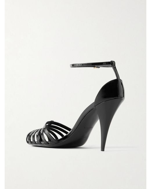 Givenchy Black Cage Patent-Leather Sandals