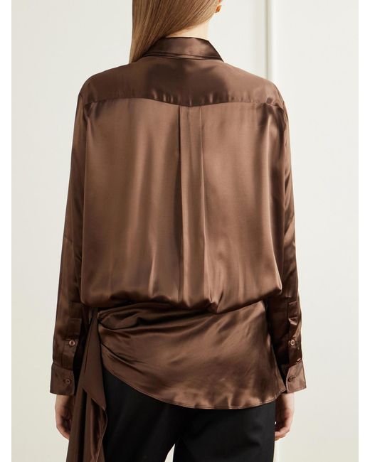 Abadia Brown Satin Bodysuit