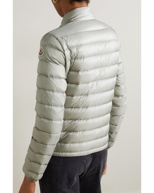Moncler Gray Lans Quilted Metallic Shell Down Jacket