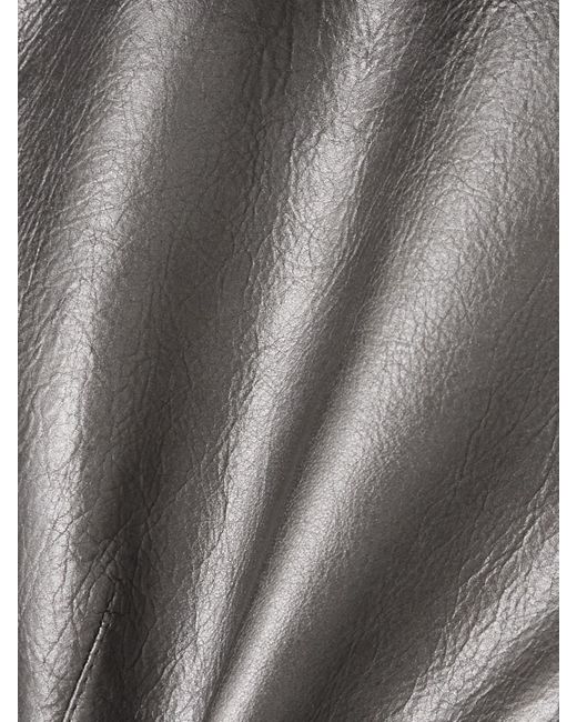 Rick Owens Gray Naska Leather Biker Jacket
