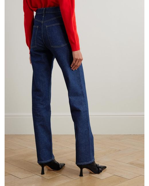 Agolde Blue '90S Pinch Waist Long High-Rise Straight-Leg Jeans