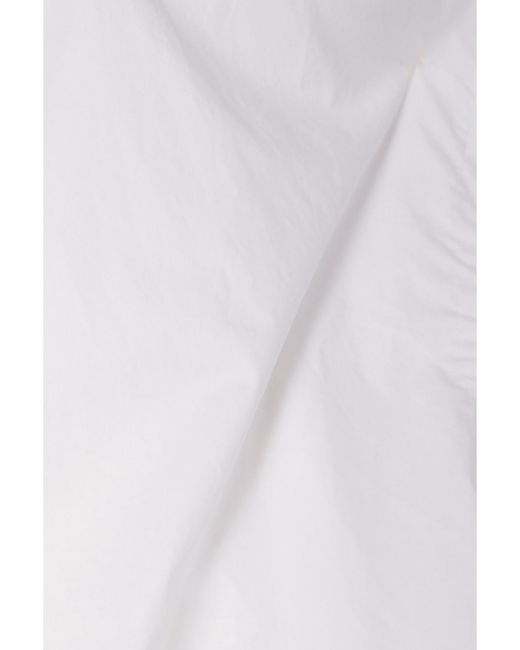 Frankie Shop White Udine Oversized Belted Cotton-Poplin Shirt