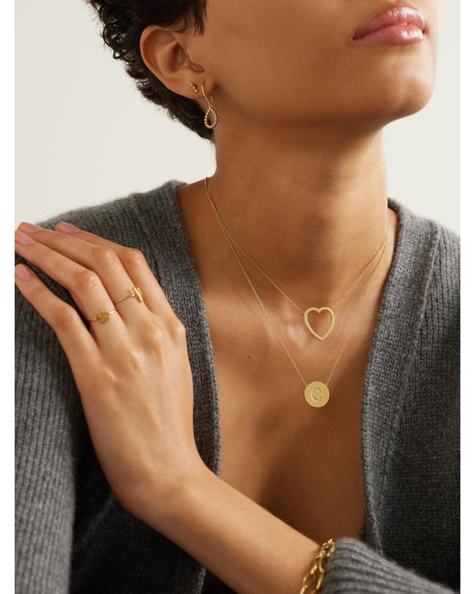 Jennifer Meyer Natural Initial 18-Karat Diamond Necklace