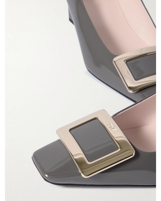 Roger Vivier Gray Belle Vivier 45 Patent-Leather Pumps