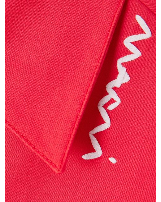 Marni Oversized Embroidered Cotton Mini Dress