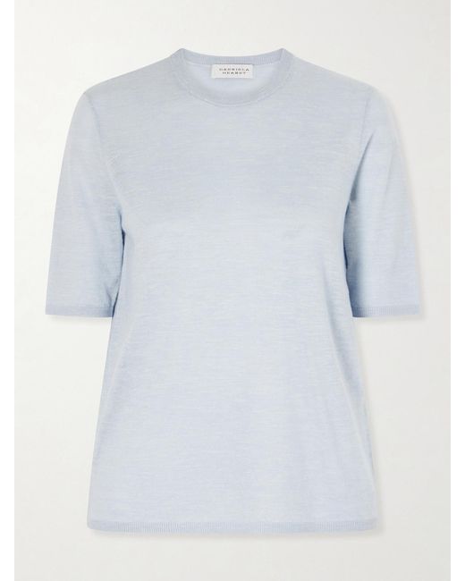 Gabriela Hearst Blue Chryse Cashmere, Silk And Hemp-Blend Sweater