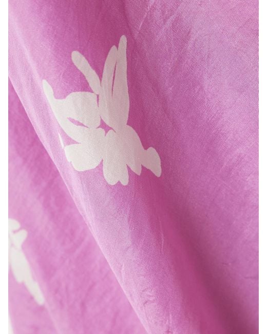 Alix Of Bohemia Pink Jasmine Floral-Print Silk Midi Dress