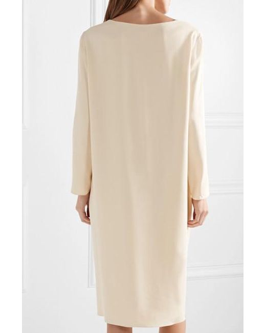 The Row Larina Crepe Tunic Dress in Natural | Lyst Australia