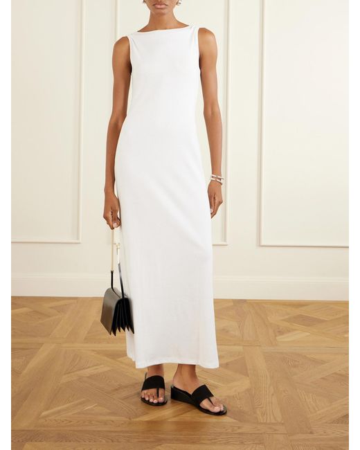 Leset White Nando Cotton Maxi Dress