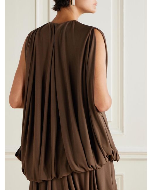 Loewe Brown Draped Jersey Blouse