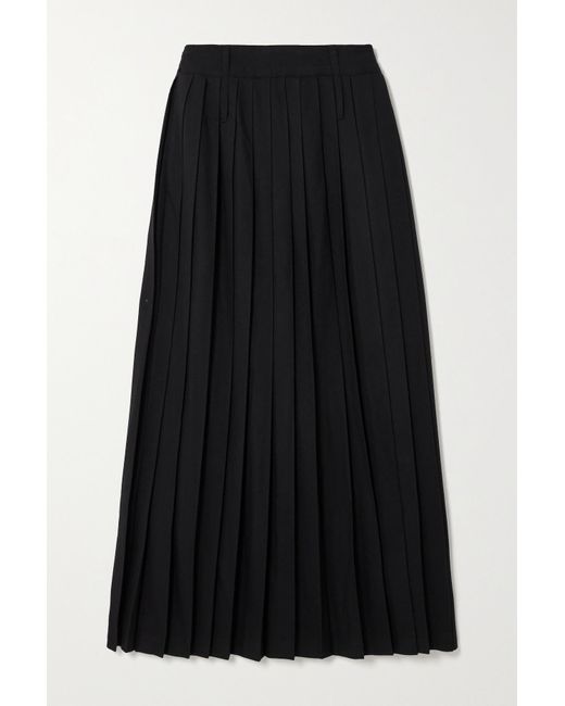 Frankie Shop Bailey Pleated Twill Maxi Skirt in Black | Lyst