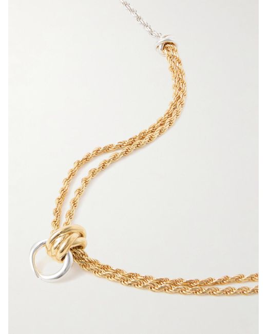 Bottega Veneta Metallic Kette Aus Silber Mit Vergoldeter Partie