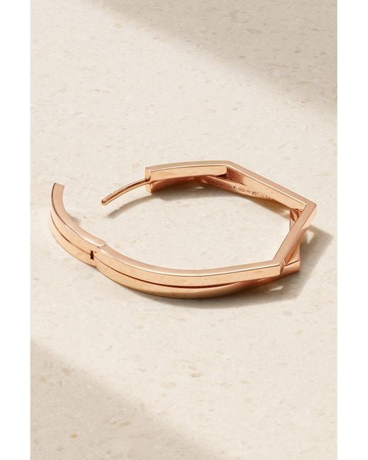 Repossi Natural Antifer Large 18-Karat Rose Single Hoop Earring
