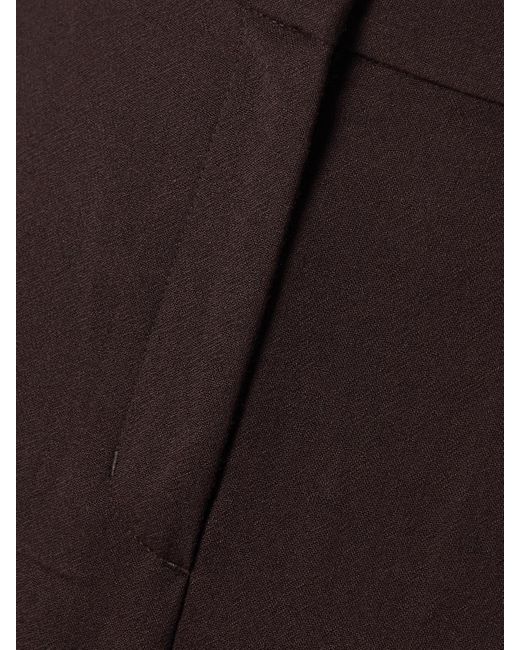 Jonathan Simkhai Brown Tavar Wool Wide-Leg Pants
