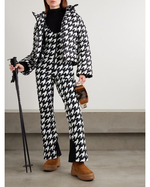 Perfect Moment White Jg Houndstooth Ski Salopettes