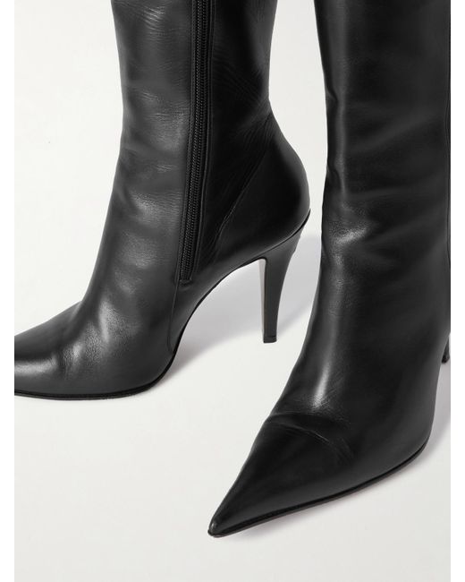 Bottes En Cuir Alexander McQueen en coloris Black