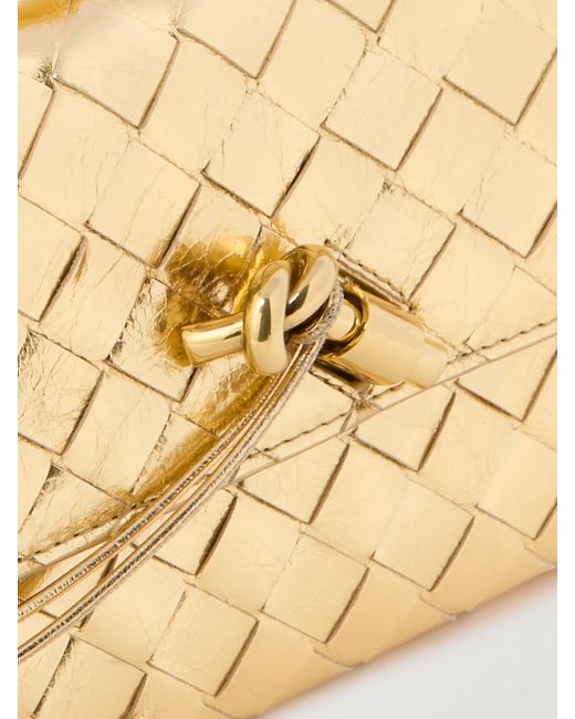Bottega Veneta Natural Andiamo Long Intrecciato Metallic Leather Clutch
