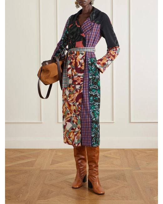 Dries Van Noten Multicolor Rolana Printed Chiffon Coat