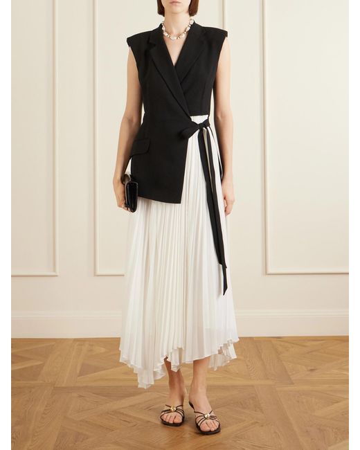 Jonathan Simkhai Black Helena Combo Blazer Midi Dress