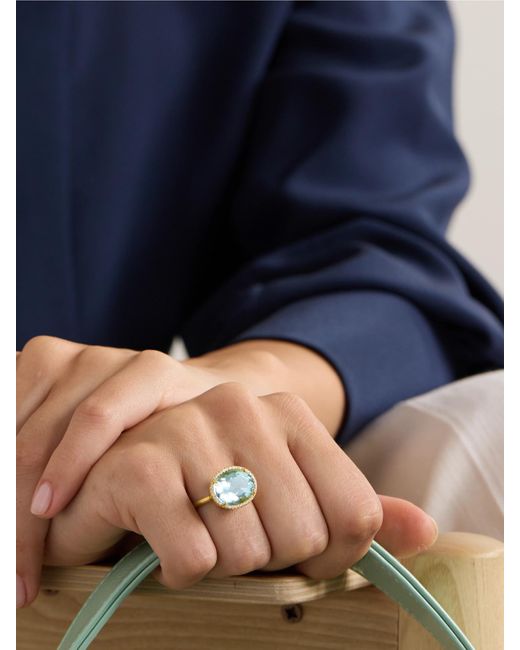 Irene Neuwirth Natural Gemmy Gem 18-Karat, Aquamarine And Diamond Ring