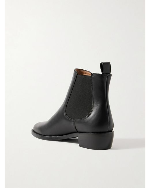 Ferragamo Black Chelsea Boots Aus Leder Mit Verzierung