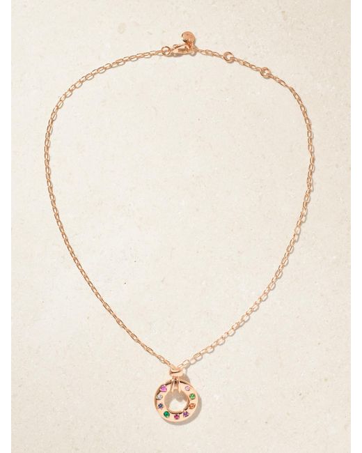 Pomellato Natural Iconica Reversible 18-Karat Rose Multi-Stone Necklace