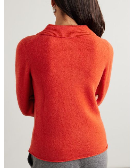 The Elder Statesman Red Kaschmirpullover Mit Polokragen