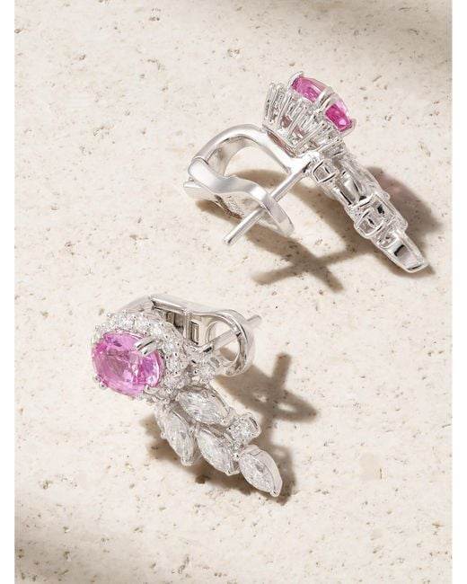 YEPREM Natural 18-Karat, Sapphire And Diamond Earrings