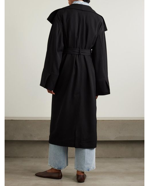 Totême  Black Belted Twill Coat
