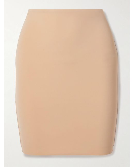 Mini-Jupe En Tissu Stretch À Superposition Half Slip Control Commando en coloris Natural
