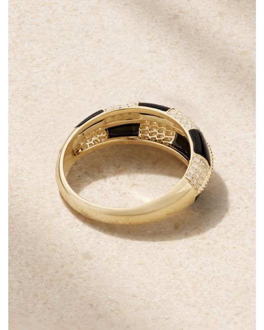 Yvonne Léon Natural Alliance 9-Karat, Onyx And Diamond Ring