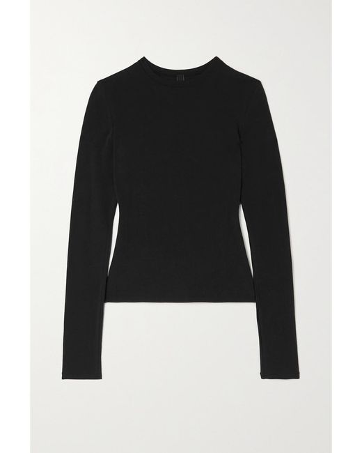 Skims Black Stretch-Cotton Jersey Top