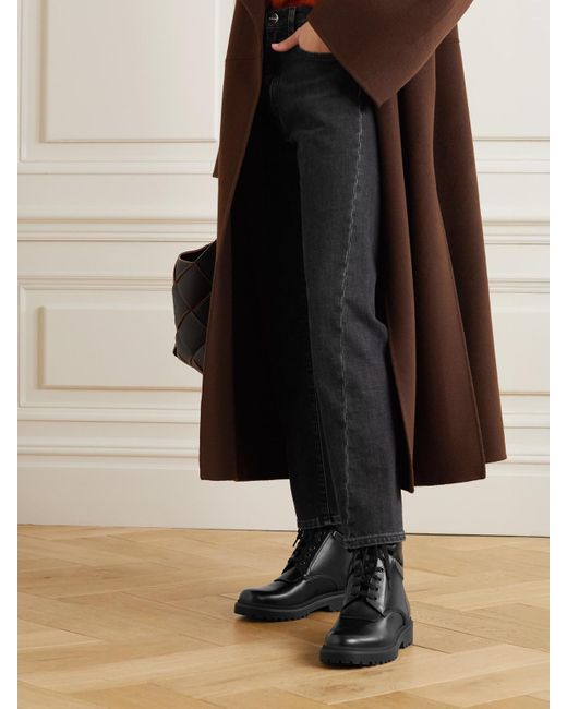 Moncler Black Patty Leather Ankle Boots
