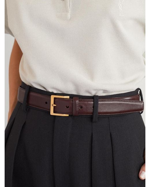 Saint Laurent Brown Vadim Leather Belt